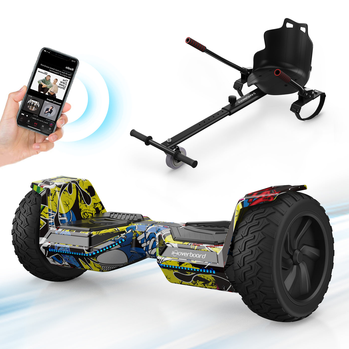 H8 Silver All Terrain Hoverboard 8.5" | iHoverboard
