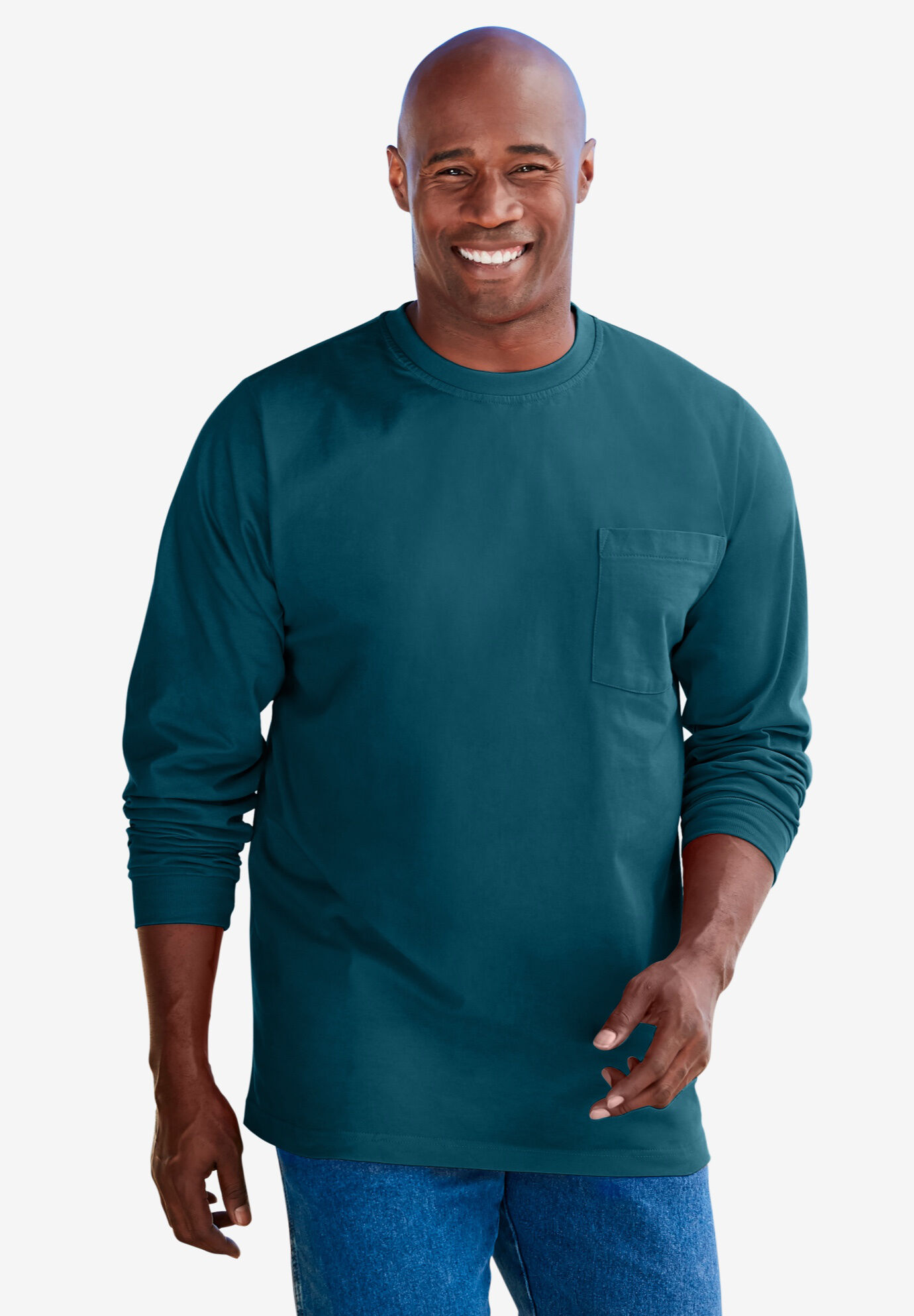 Heavyweight Crewneck Long-Sleeve Pocket T-Shirt, , alternate image number 1