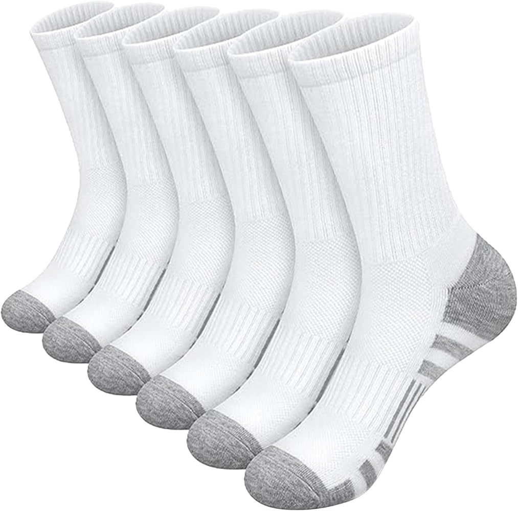 Compression Running Sock for Men and Women 5 Pairs, Cushioned Athletic Crew Socks Sport Quarter Ankle Socks