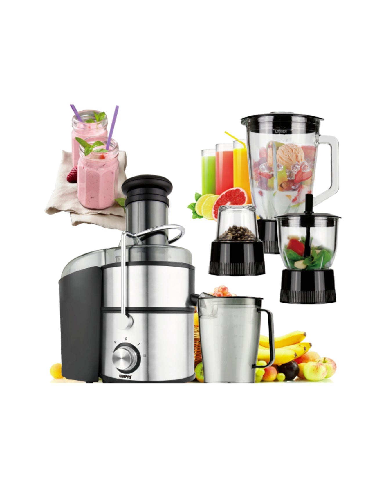 GEEPAS 3-In-1 Power Plus Juicer Blender 800W (GSB46014P) – Pureface