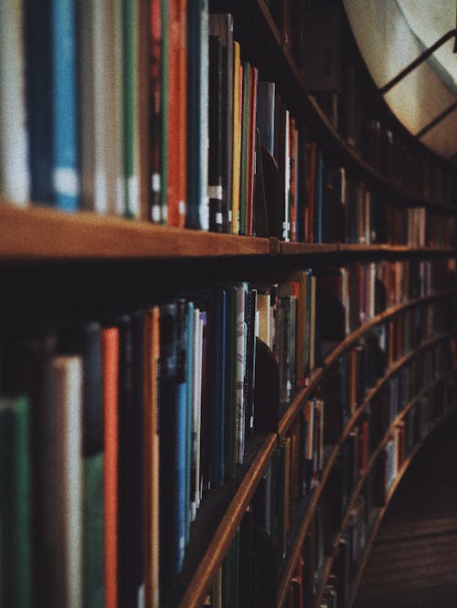 Free Brown Wooden Book Shelves With Books Stock Photo