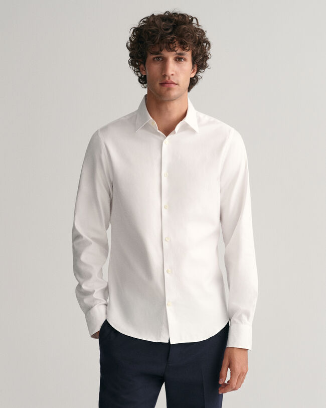 Camisa formal de sarga de corte slim